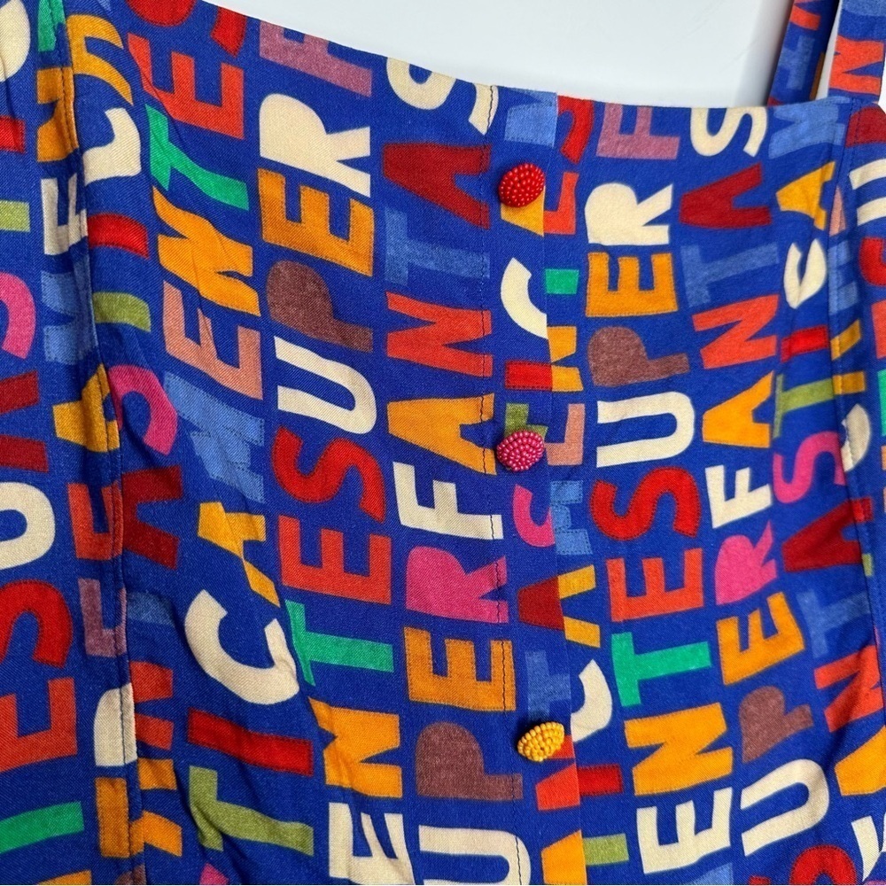 NWT Farm Rio Anthropologie Fantastic Peplum Ruffle Multi Color Tank Top Size XL - Picture 5 of 11